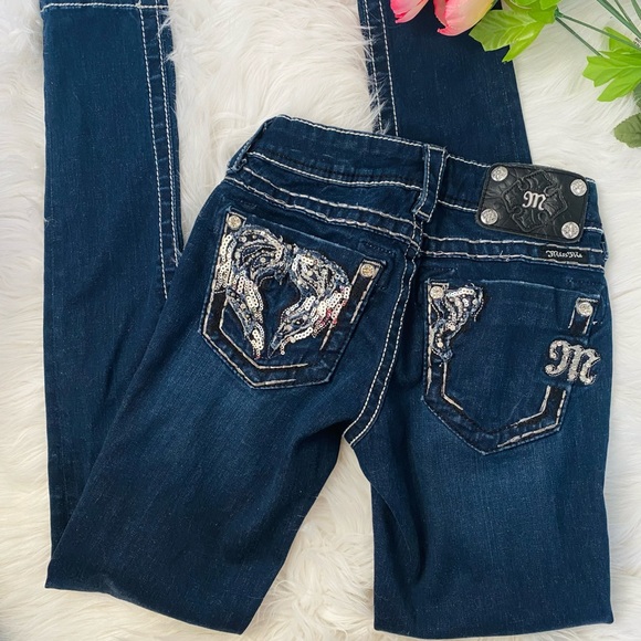 Miss Me Angel Wing Jeggings - Picture 1 of 10